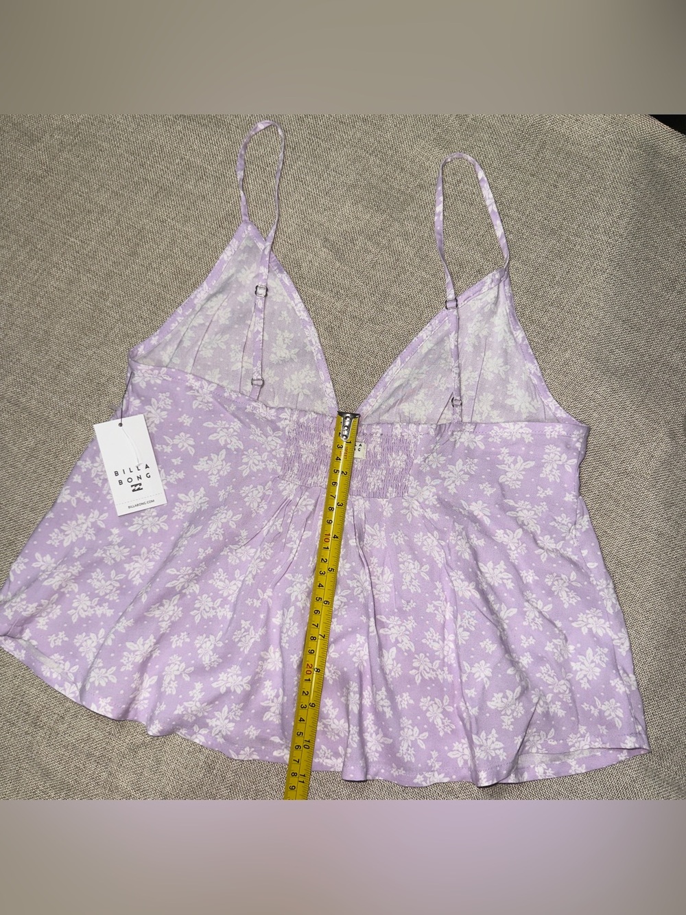 Billabong Carefree Cami Lavender Floral Tank Top Size M - Picture 8 of 10